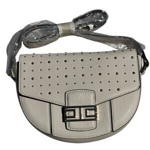 Topshop Studded Crossbody Bag – White/Beige